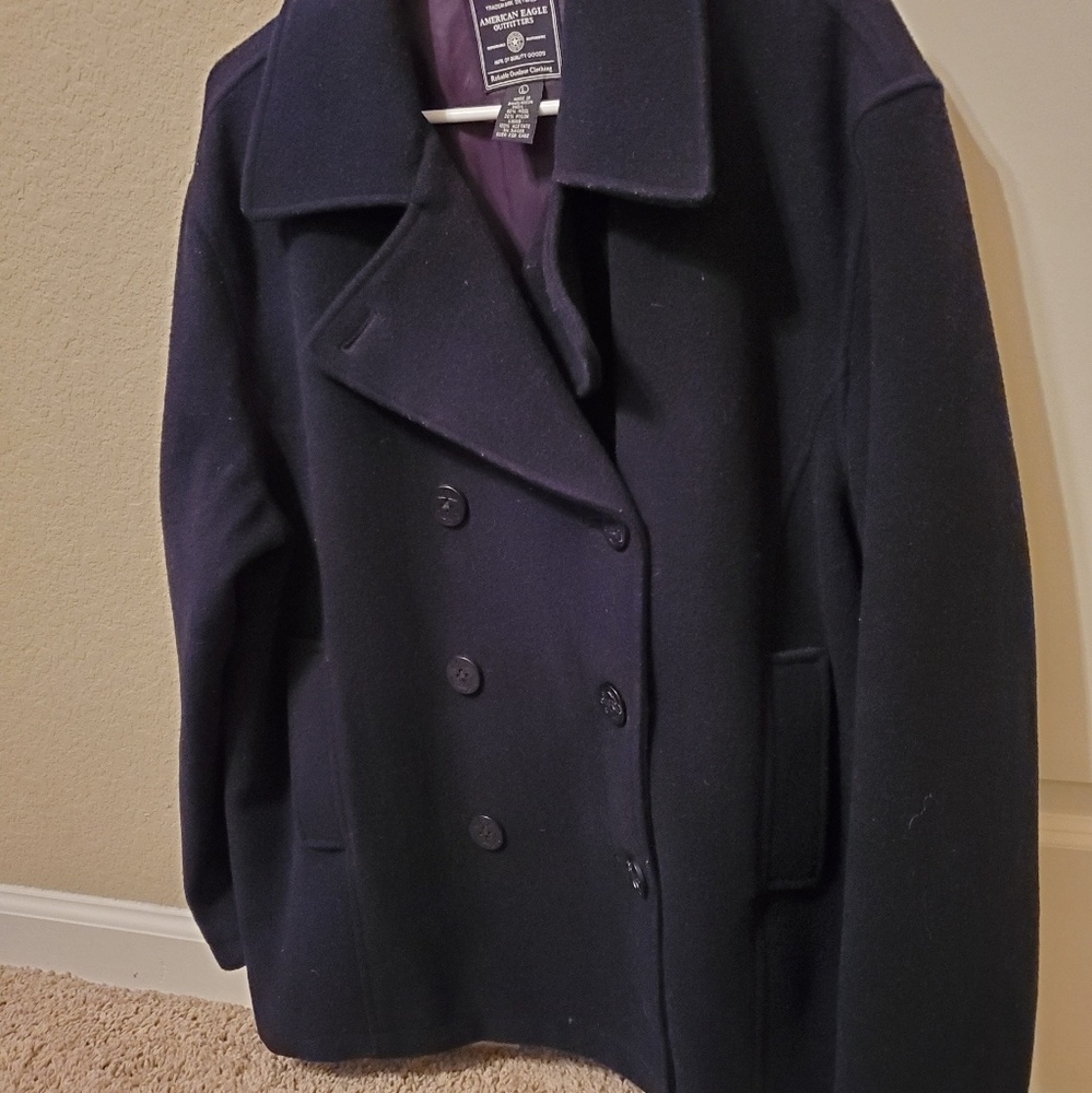 American Eagle women's/girls dark Navy pea coat